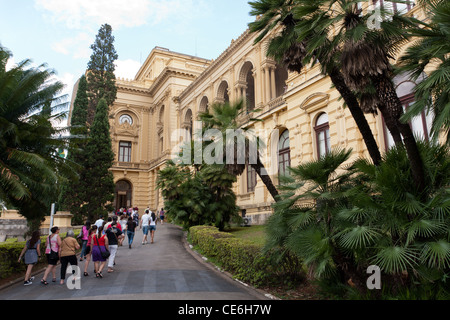 Il Museu Paulista (Museo Paulista), da Parque Independencia (Parco Indipendenza), Ipiranga, Sao Paulo, Brasile Foto Stock