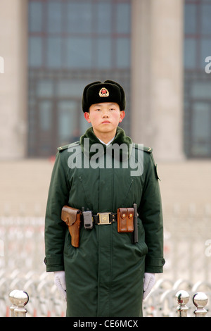 Militare Cinese poliziotto, Pechino, Cina Foto Stock