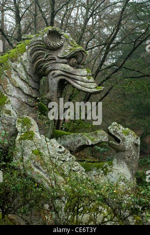 Il Dragoon, Parco dei Mostri complesso monumentale, Bomarzo, Viterbo, Italia Foto Stock