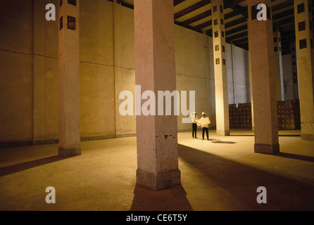 Architetti ingegneri che lavorano sul piano di costruzione Foto Stock