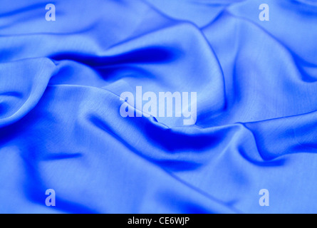 VHM 86014 : blu Seta stoffa tessile tessuto texture di sfondo astratto Foto Stock