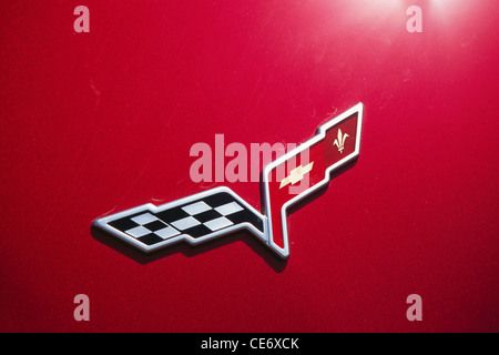 MMN 85466 : logo di rosso Chevrolet Corvette C6 auto Foto Stock