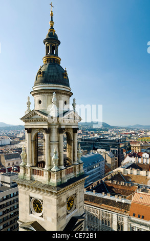 Vista di Budapest dalla cupola della Basilica di Santo Stefano, Budapest, Ungheria. Foto Stock