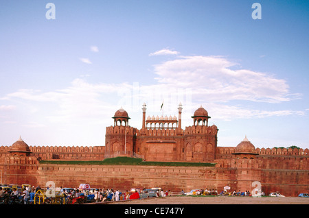 Il Forte rosso Lal Qila ; Delhi ; India Foto Stock