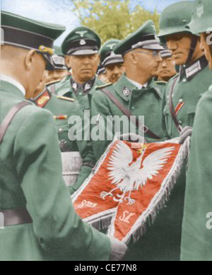 Le immagini a colori della seconda guerra mondiale Reichsgrenze 1939 Foto Stock