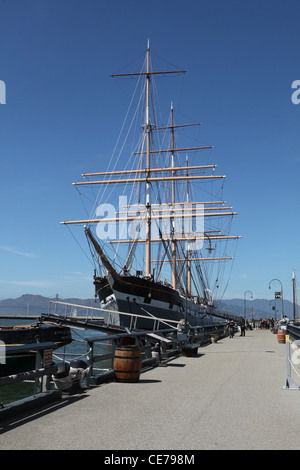 Acciaio-private del picciolo square-rigger Balclutha al San Francisco Maritime National Historical Park Foto Stock