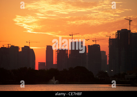 Costruzione durante il boom edilizio in Dubai. Foto Stock