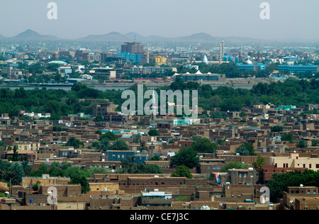 Vista panoramica di Khartoum e il fiume Nilo in Sudan Foto Stock