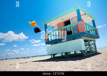 Unico live cabina di guardia in Miami Beach Foto Stock