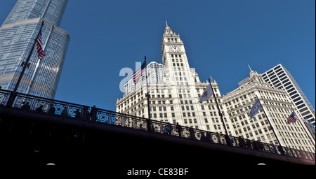 Il Wrigley Building a Chicago, la terza più grande città negli Stati Uniti Foto Stock