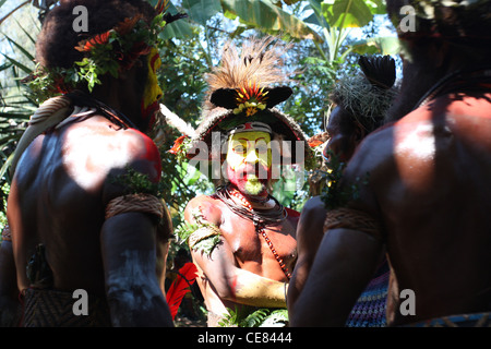 Huli Wigmen nel Southern Highlands di Papua Nuova Guinea Foto Stock