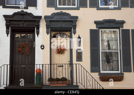 Porte in Stockade Historic District, Schenectady, New York Foto Stock