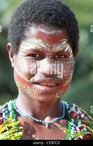 Donna nativo di un villaggio sul fiume Karawari in Papua Nuova Guinea Foto Stock