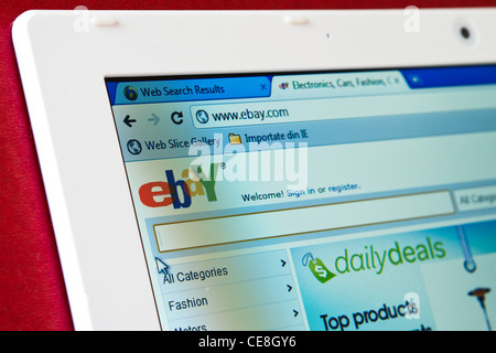 Ebay.com nella home page del sito web su uno schermo del notebook Foto Stock