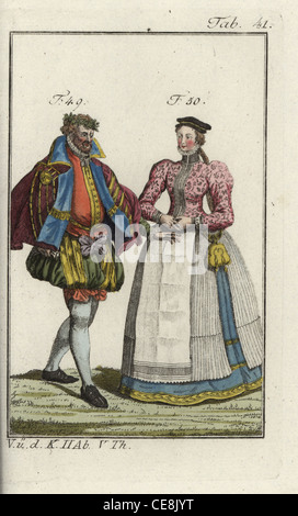 Burgher e donna di Norimberga, 1577. Foto Stock