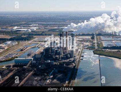 Fotografia aerea Big Bend Power Station a Tampa, Florida Foto Stock