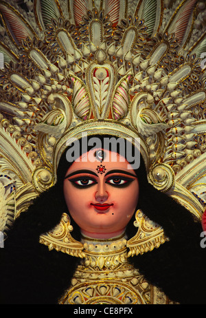 DBA 81285 : ritratto della dea indiana Durga in Pooja puja festival calcutta kolkata west bengal india Foto Stock