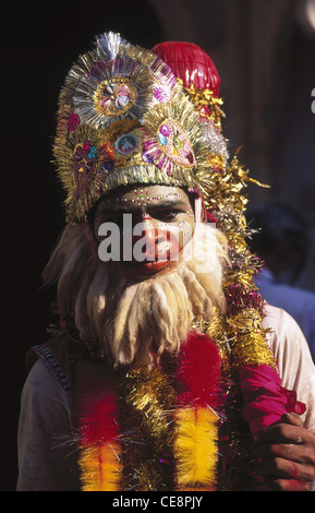 MMN 81233 : indian uomo vestito da dio scimmia Hanuman alla fiera di Pushkar Rajasthan in India Foto Stock