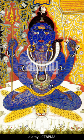 BDR80467 : tantrik signore Shiva la pittura in miniatura su carta Foto Stock