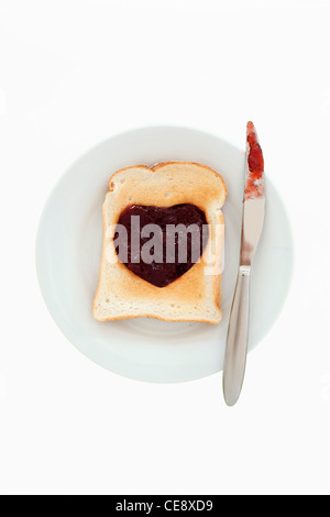 Pane tostato con marmellata. Foto Stock