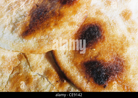 Immagine ravvicinata di etnia pane piatto Foto Stock