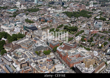 Vista aerea verso nord ovest dal centro commerciale Waterhouse Square di fronte a Gray's Inn Square, Holborn, Londra EC1 Foto Stock