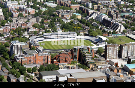 Immagine aerea di Lords Cricket Ground, casa del MCC, St Johns Wood, Londra Foto Stock