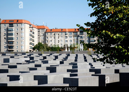 Memoriale al assassinato ebrei dell'Europa a Berlino. Foto Stock