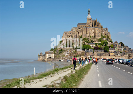 Mont Saint Michel, in Normandia, Francia, Europa Foto Stock