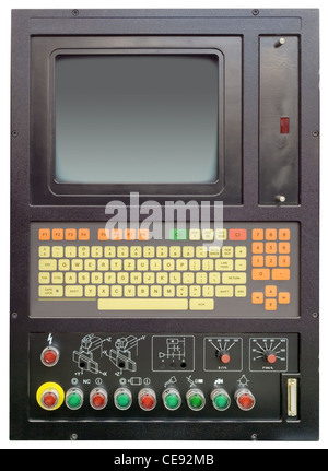 Vecchio Modular Industrial macchina numerica isolati su sfondo bianco Foto Stock