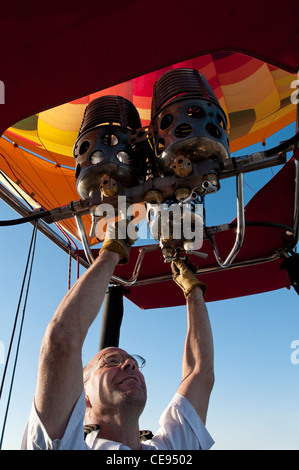 Progetto pilota ai comandi, aria calda spedizioni, Scottsdale, Arizona. Foto Stock