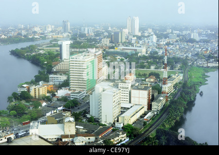 Vista aerea di Colombo da Colombo World Trade Center Foto Stock