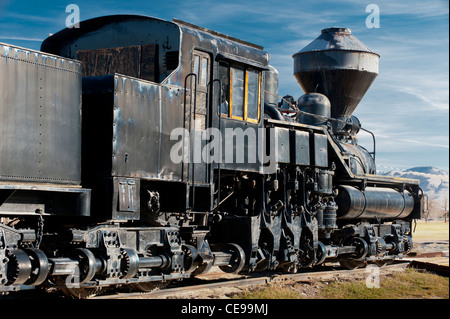 1923 Shay locomotiva Missoula, Montana. È stato il più largamente usato il motoriduttore locomotiva a vapore. Foto Stock