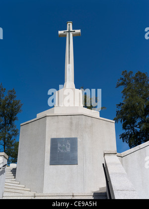 Dh STANLEY HONG KONG Stanley cimitero militare Memorial croce e la storia della guerra di placca Foto Stock