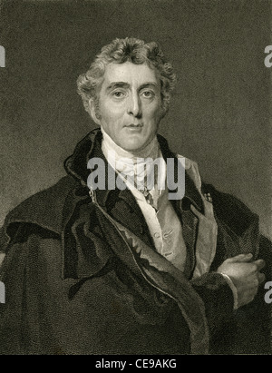 1830 incisione di Arthur Wellesley, primo duca di Wellington. Foto Stock