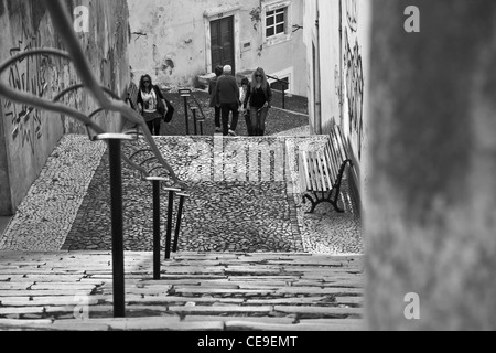 Una strada di Lisbona scena. Lisbona, Portogallo. Foto Stock