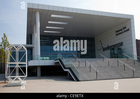 Ingresso sud di Koelnmesse, fiera di Colonia, Colonia, nella Renania, Renania settentrionale-Vestfalia, Germania, Europa Foto Stock