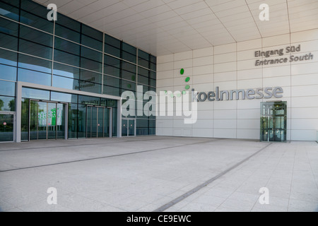 Ingresso sud di Koelnmesse, fiera di Colonia, Colonia, nella Renania, Renania settentrionale-Vestfalia, Germania, Europa Foto Stock