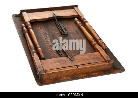 Antiquariato in legno in stile vittoriano tavolo pieghevole Foto Stock