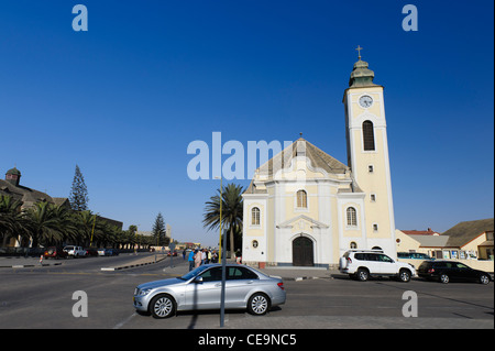 La Chiesa Evangelica Luterana di Swakopmund, Namibia. Foto Stock