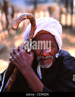 Ritratto di un cammello trader, Daraw (vicino a Aswan) Egitto Foto Stock