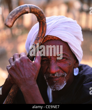 Ritratto di un cammello trader, Daraw (vicino a Aswan) Egitto Foto Stock