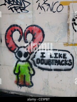 Street Graffiti, centro di Liverpool, Merseyside, Regno Unito Foto Stock