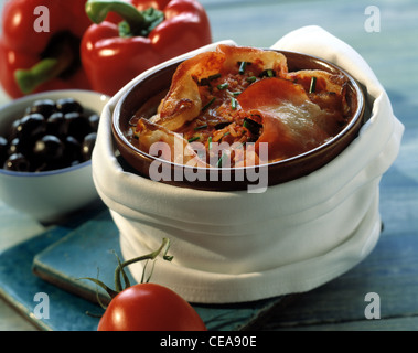 Pomodoro - pepe dolce terrina con formaggio e riso Foto Stock