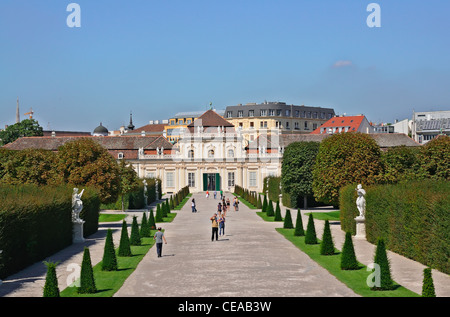 Vienna: abbassare il Palazzo del Belvedere di Vienna, Austria Foto Stock