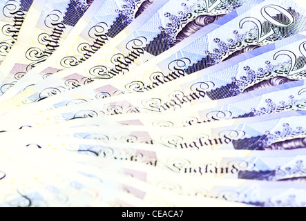 Regno Unito British English Inghilterra Gran Bretagna venti pound note note valuta il denaro contante sterling stg £ s £20 close up dettaglio tagliare Foto Stock