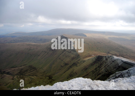 Cribyn Y dal vertice del Pen y fan numero 3013 Foto Stock