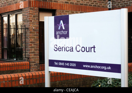 Serica Corte proteggè alloggi per anziani a Greenwich è gestito da ancorare Housing Association Foto Stock