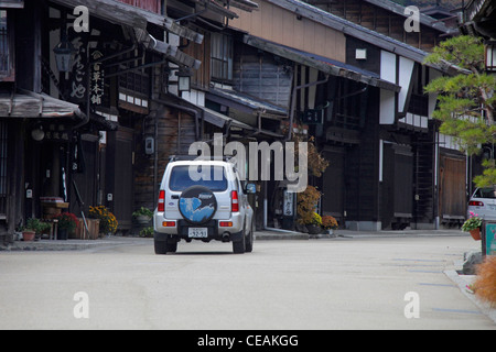 La strada principale Narai-juku cittadina storica di Kisoji Nakasendo Nagano Giappone Foto Stock