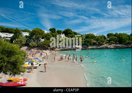 Spiaggia di Cala Gran Cala D'Or Maiorca Isole Baleari Spagna Foto Stock